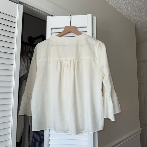 Madewell ‘Veranda Bell-Sleeve Shirt’ in Pure White - Picture 4 of 10